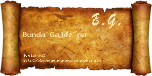 Bunda Gajána névjegykártya